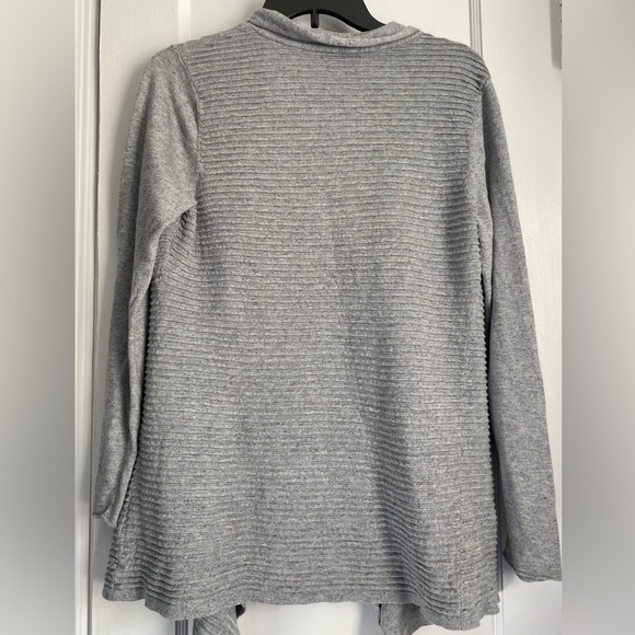 Eileen Fisher Ribbed Waterfall Long Sleeves open Cardigan, Size: Medium - Picture 3 of 10